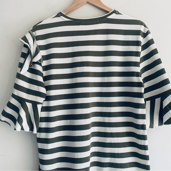 COOP by Frelise Cooper Khaki White Stripe Knee Length T Shirt Dress Women's SM - Picture 11 of 16